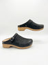 Dansko · Berry Burnished Nubuck Clogs w/ Buckle Detail · 8.5 · Black