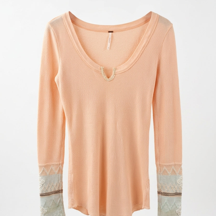 FreePeople · Long Sleeve Top · Medium · Peach