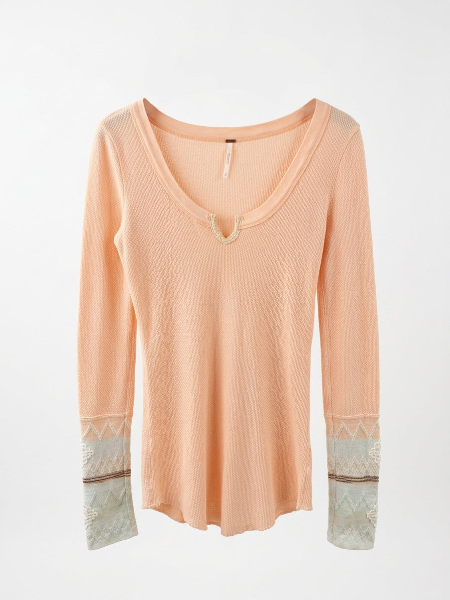 FreePeople · Long Sleeve Top · Medium · Peach