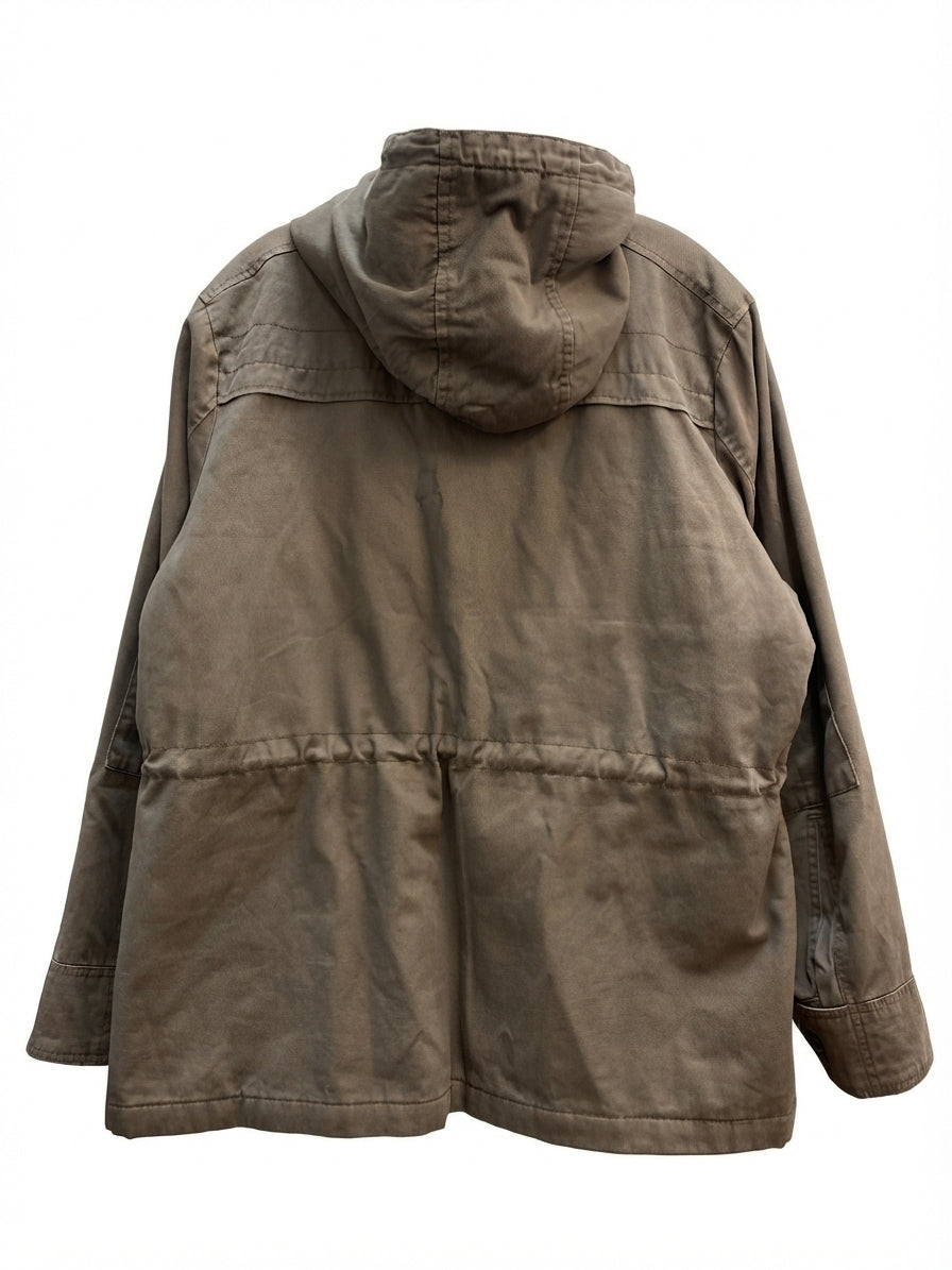 LuckyBrand · Utility Hooded Cinched Waist · XLarge · Mocha