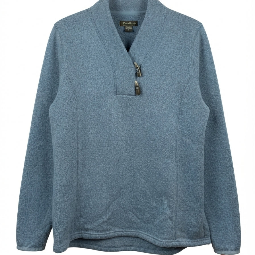 Eddie Bauer · Fleece Lined Wrap Neck Sweater · XLarge · Sky
