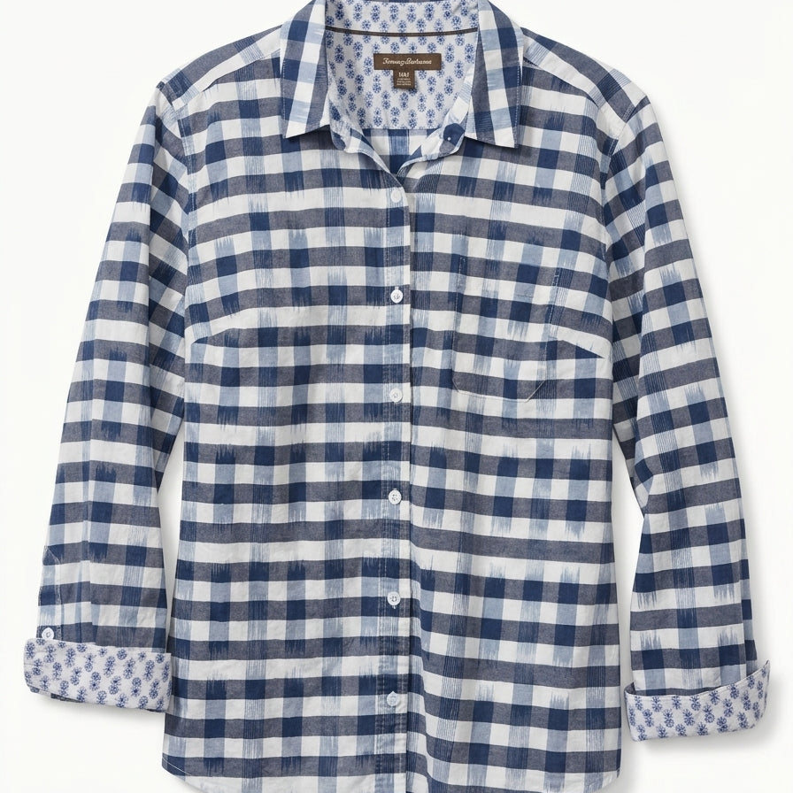 Tommy Bahama · LongSleeve Shirt · Medium · Navy/White