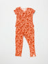 LizClaiborne · 2 Pc Sleep Set, Lace trim, short sleeve pants set · Medium · Coral Orange
