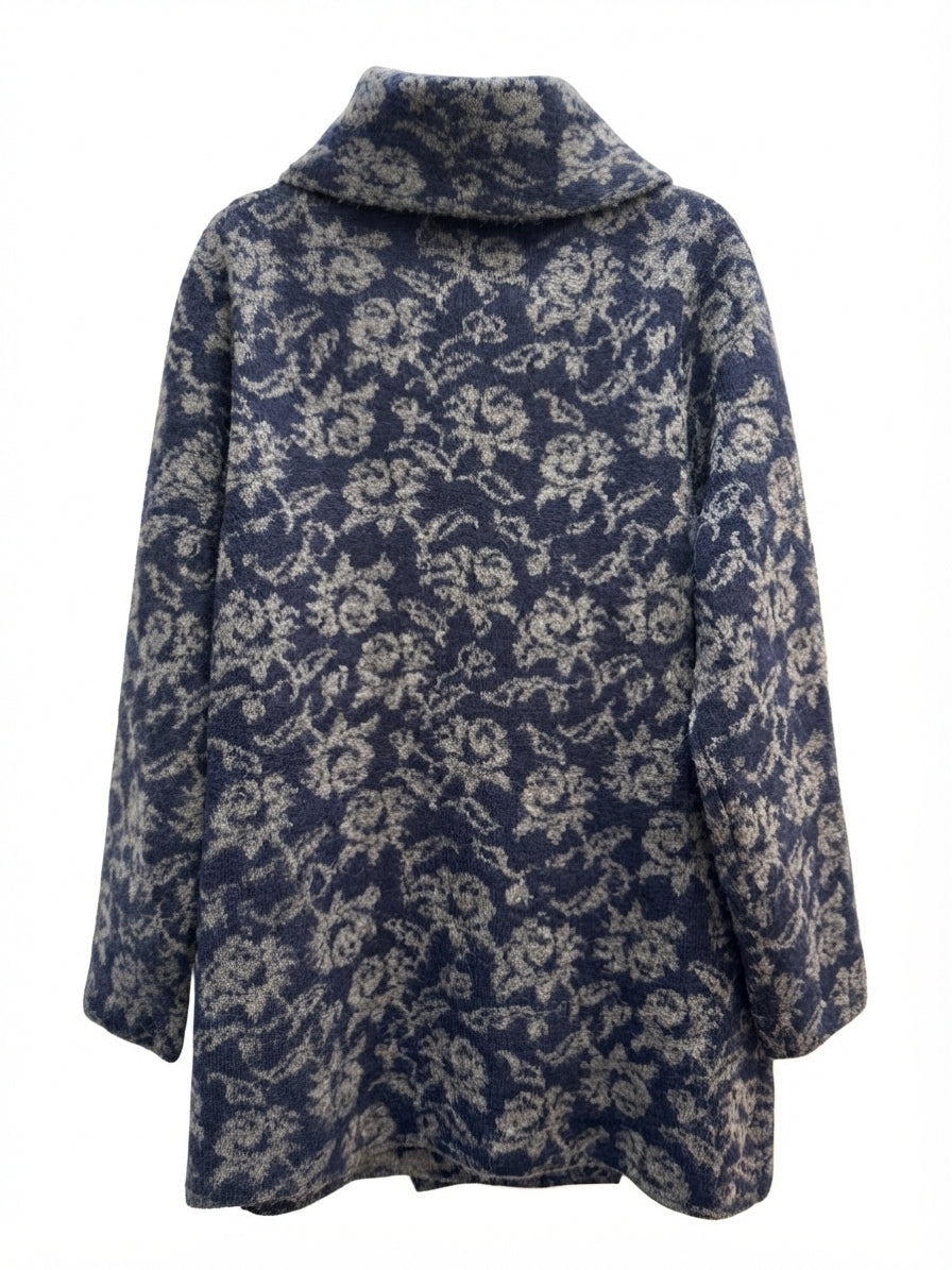 Ellen Tracy · CowlDrape · 1X · Navy Gray