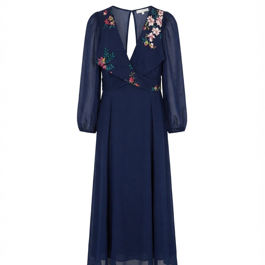 Mistress · Embroidered Maternity Dress · 6 · Navy