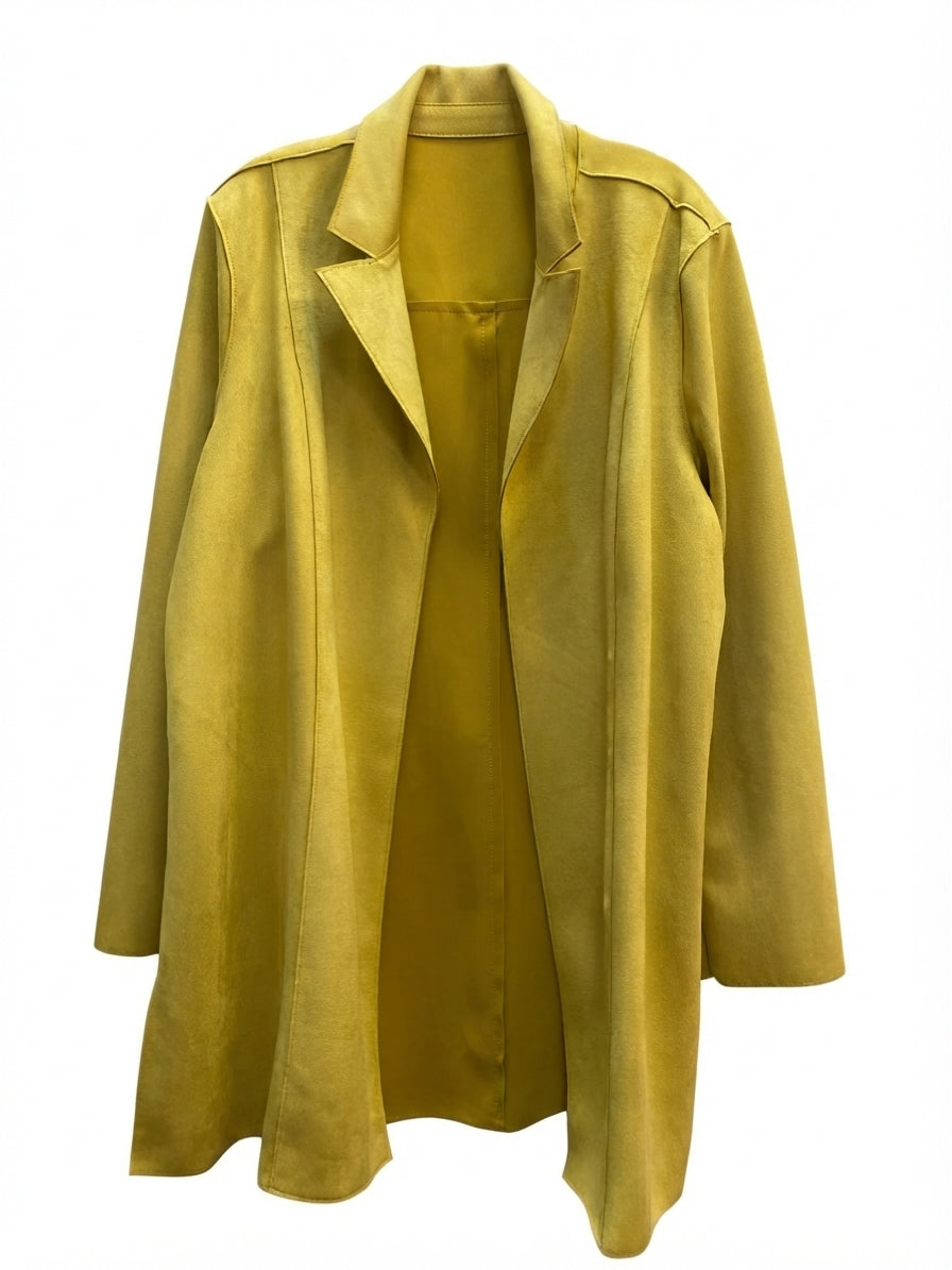 JoanVass · Open Drape Cardigan · XLarge · Dijon