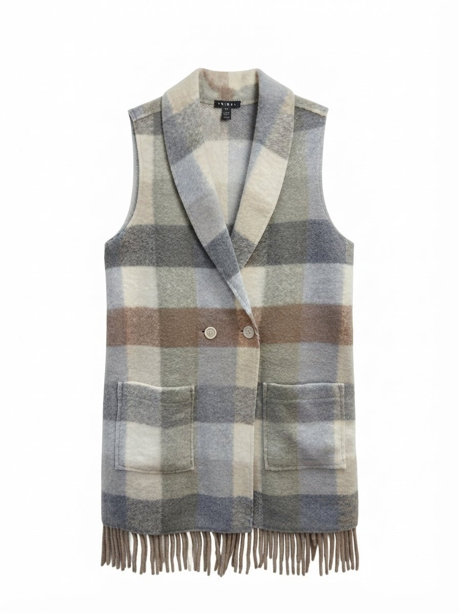 Tribal · Vest · Small · Forest Gray Plaid