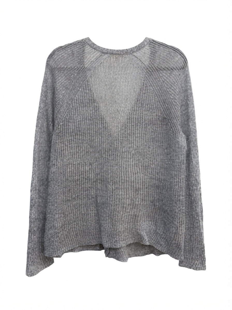 Eileen Fisher · Loose Knit Cardigan · Medium · Gray