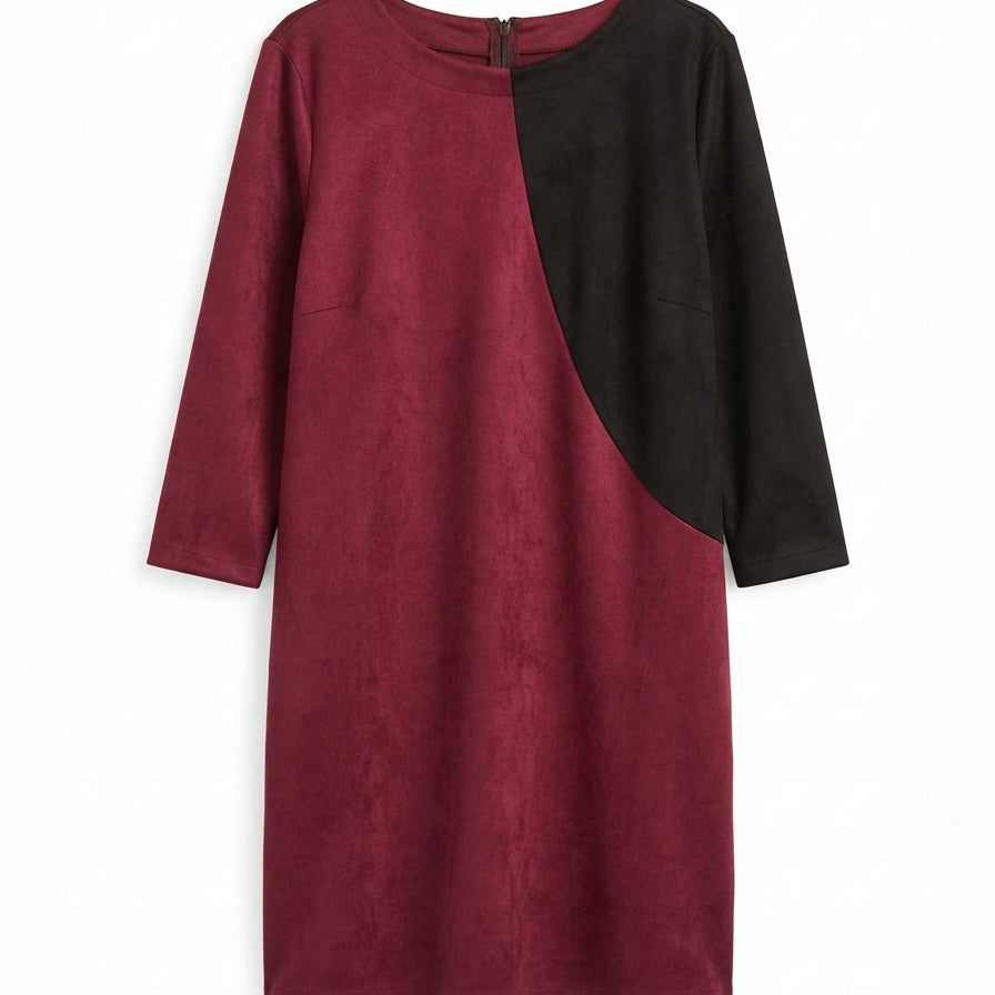 Toofan · Longsleeve Dress · XL/1X · Plum/Black