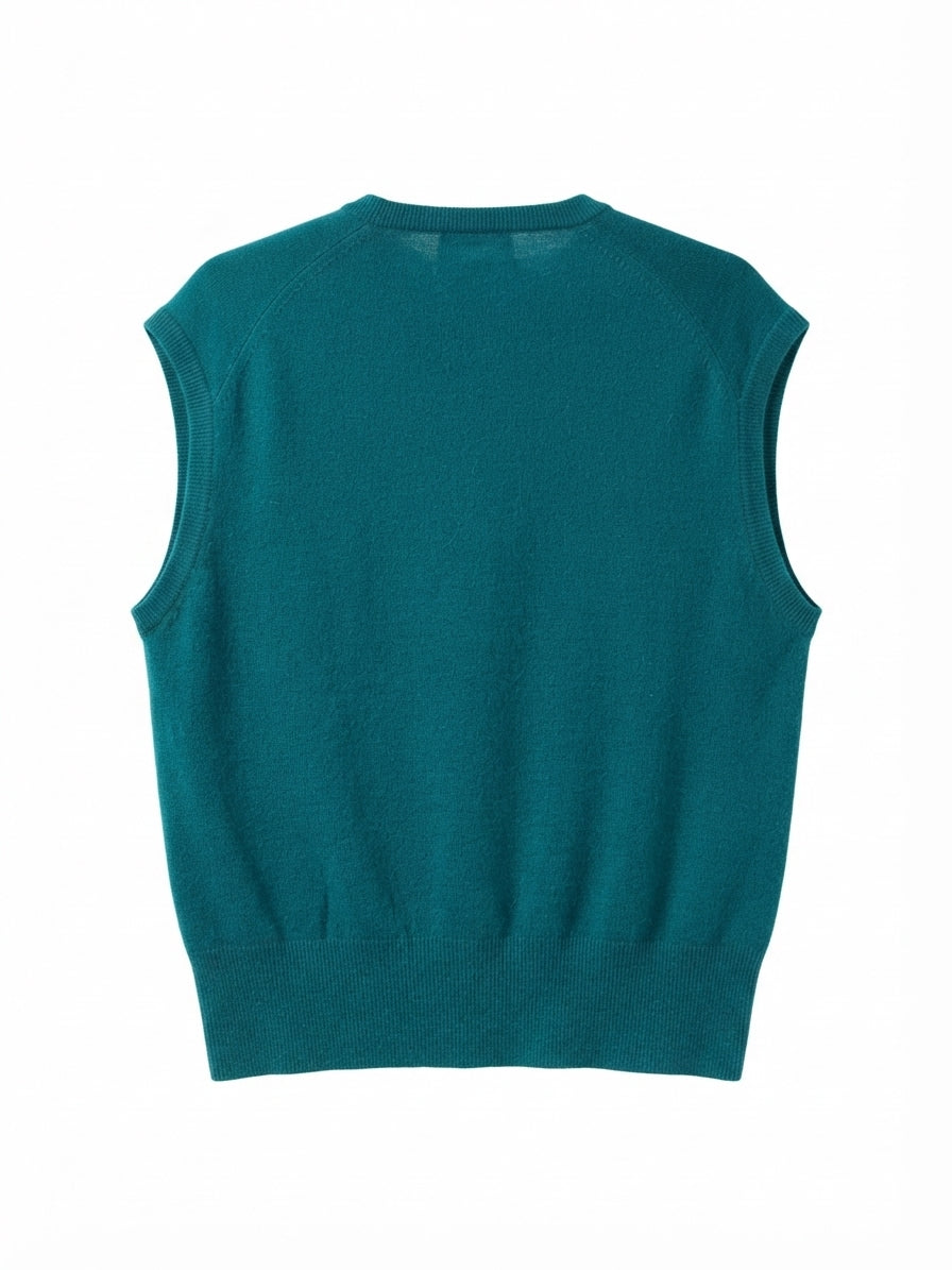COOPER & ROE · Sleeveless Cardigan · Large · Dark Teal