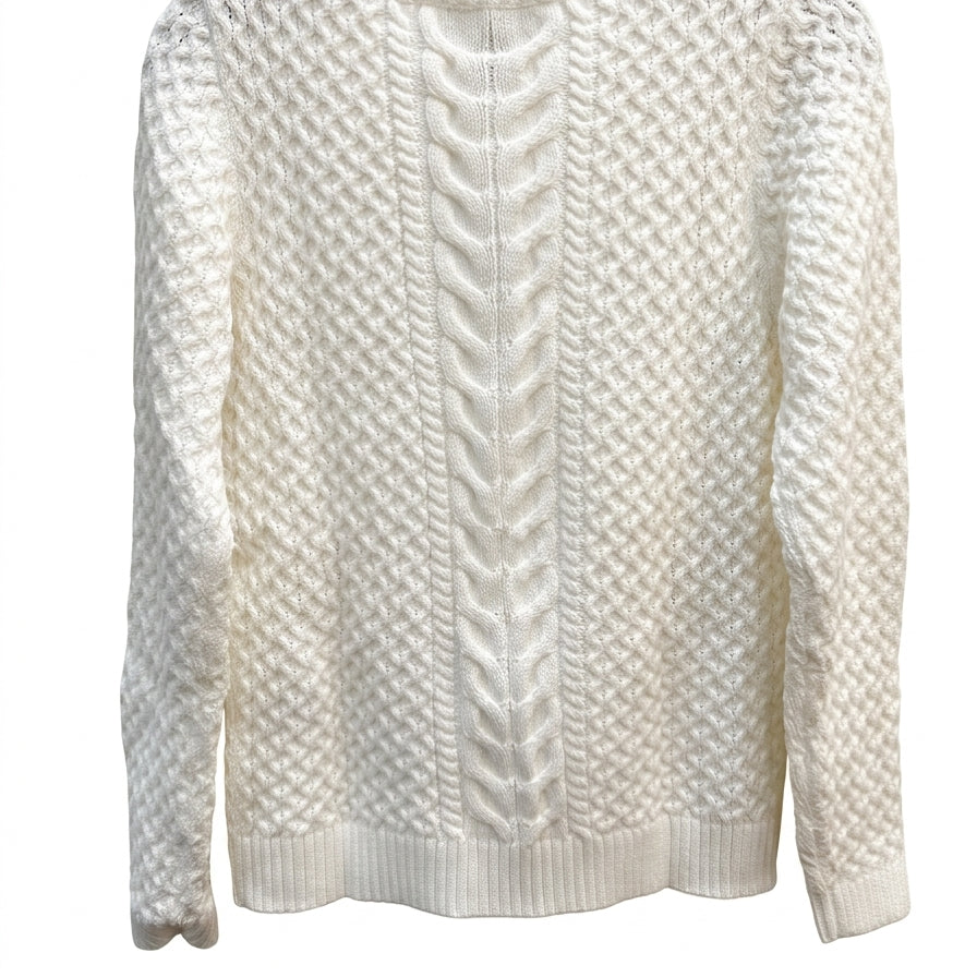 LandsEnd · Cable Knit · Small · Cream