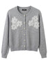 CHICME · FashionCardigan Beaded mesh floral · Large · Gray