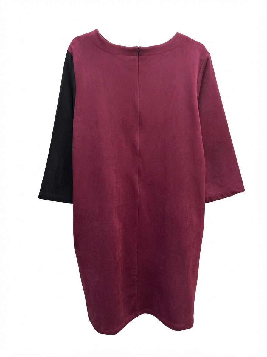 Toofan · Longsleeve Dress · XL/1X · Plum/Black