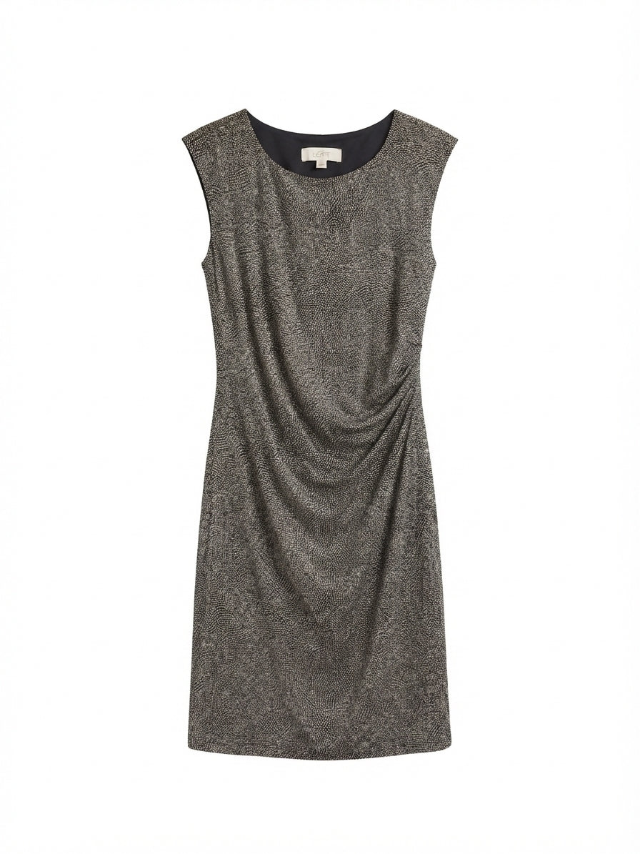 LOFT · Cap Sleeve Dress · Medium · Black and Beige Dotted
