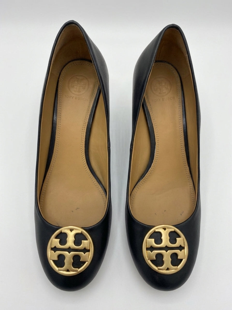 Tory Burch · Chelsea Wedge Pumps · 9.5 · BlackGold
