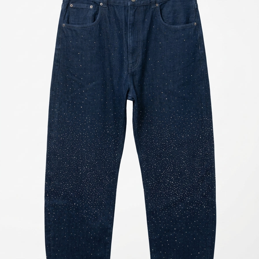 Madewell · Sparkly Bejeweled Balloon Jeans · 12 · Dark Blue