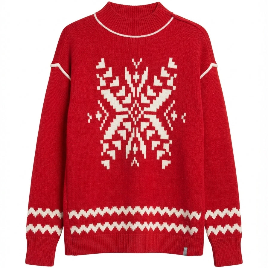 Talbots · Snowflake Mockneck · Medium · Red/White