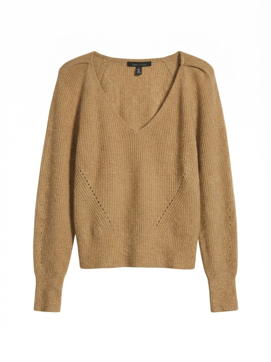 WHBM · V-Neck · Medium · Khaki