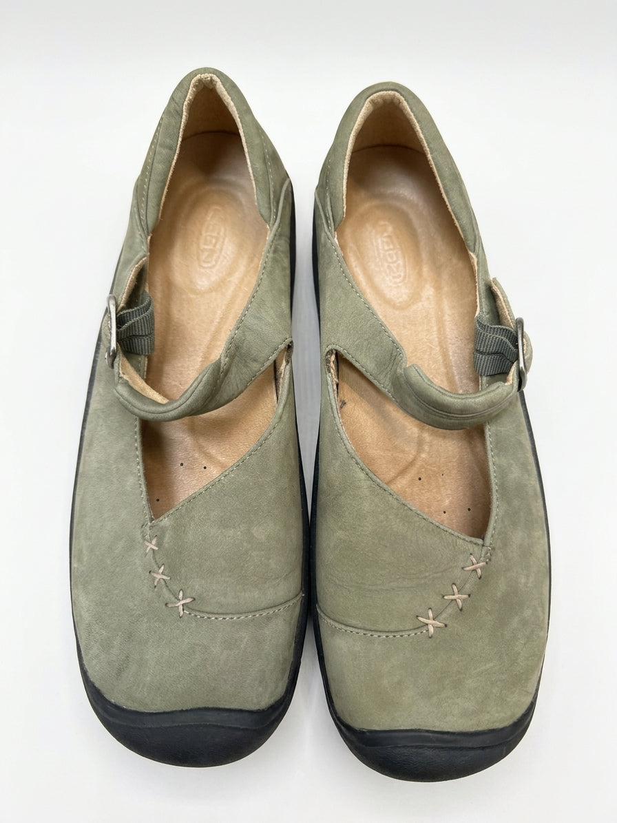 Keen · Mary Janes · 10 · Olive Leather