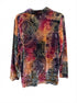 Mirasol · Velvet Burnout Button Up w/ Collar · M · Orange/Purple Multi-color