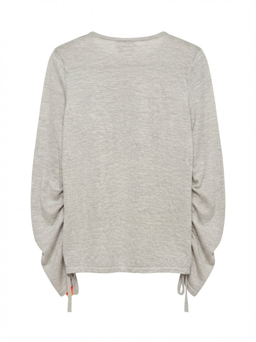 Nordstrom Signature · Cashmere Ruched Detail Top · Large · Light Gray