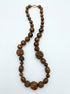Vintage 1930's Wood Bead Necklace · Jewelry · 22" · Brown