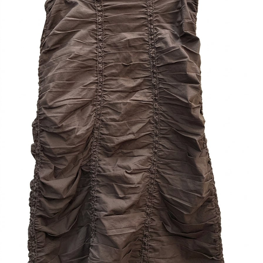 XCVI · Maxi Cocoa Ruched Skirt · Small · Cocoa