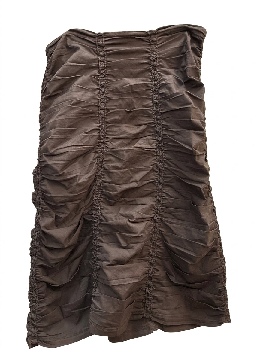 XCVI · Maxi Cocoa Ruched Skirt · Small · Cocoa