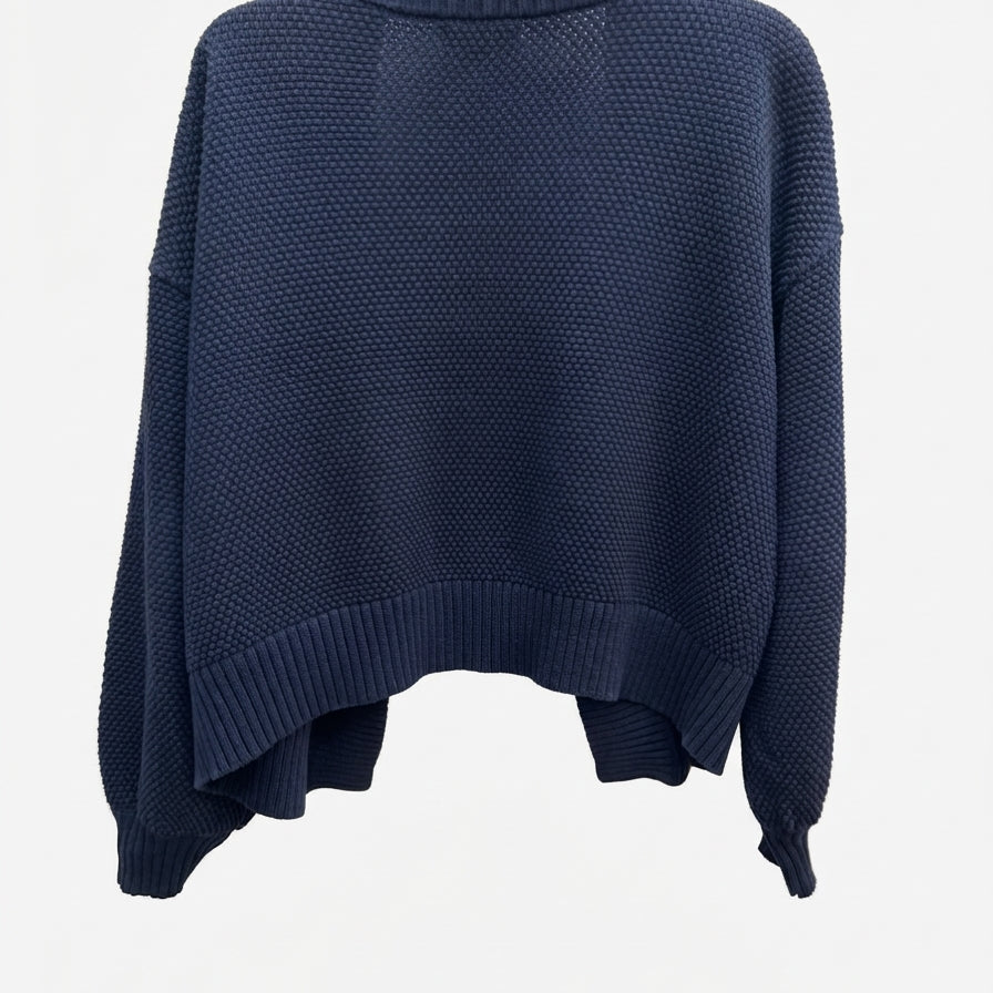 Quince · Open Drape Cardigan · Medium · Navy
