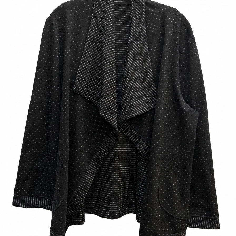 JJ Fashion · Open Drape Cardigan · Large · Black/White