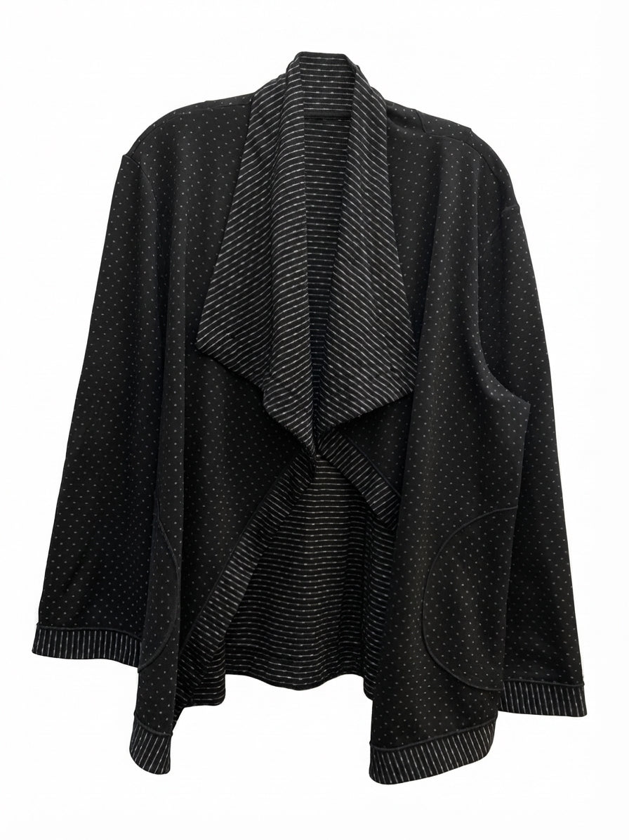 JJ Fashion · Open Drape Cardigan · Large · Black/White