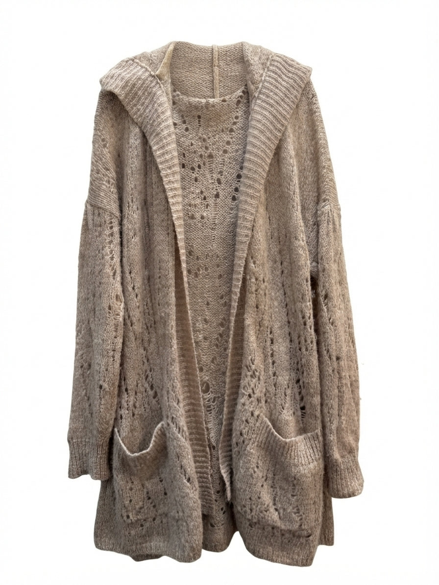 FreePeople · Open Drape Cardigan · XSmall · Oatmeal