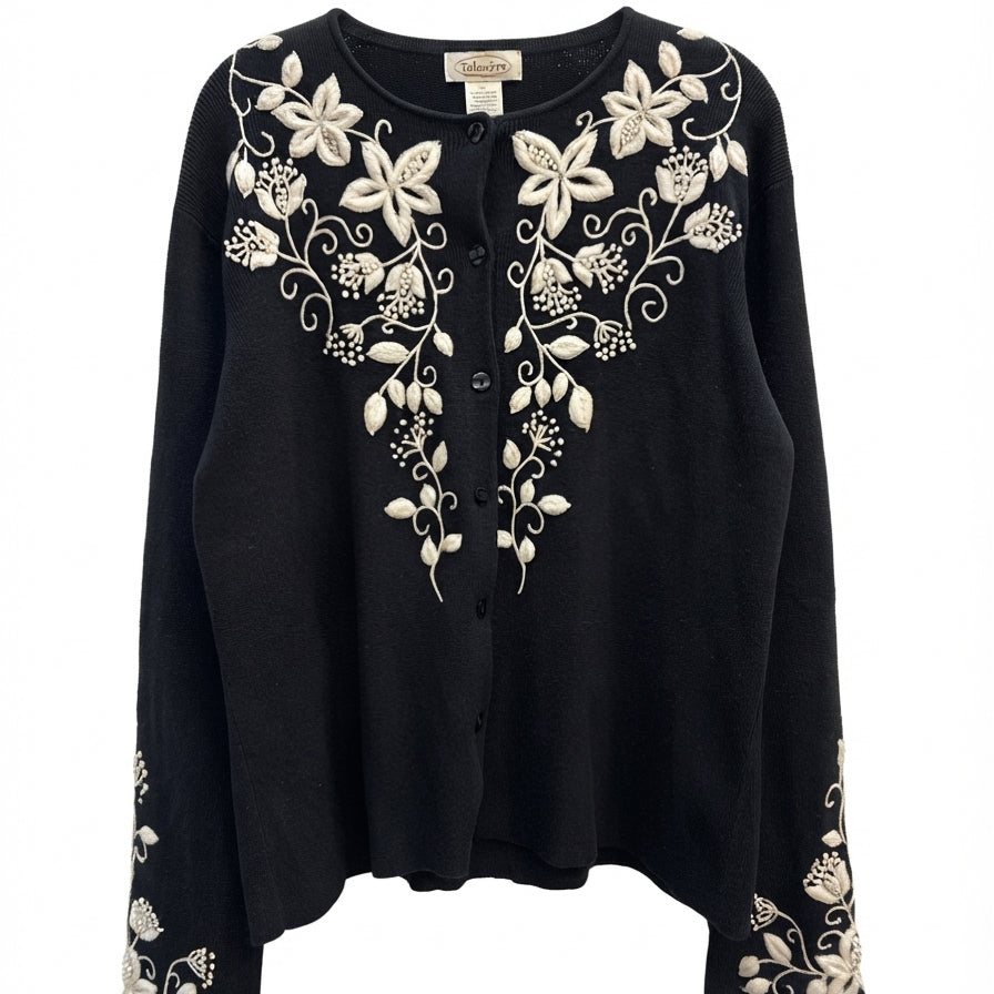 Talbots · Button Up Cardigan · Large · Black