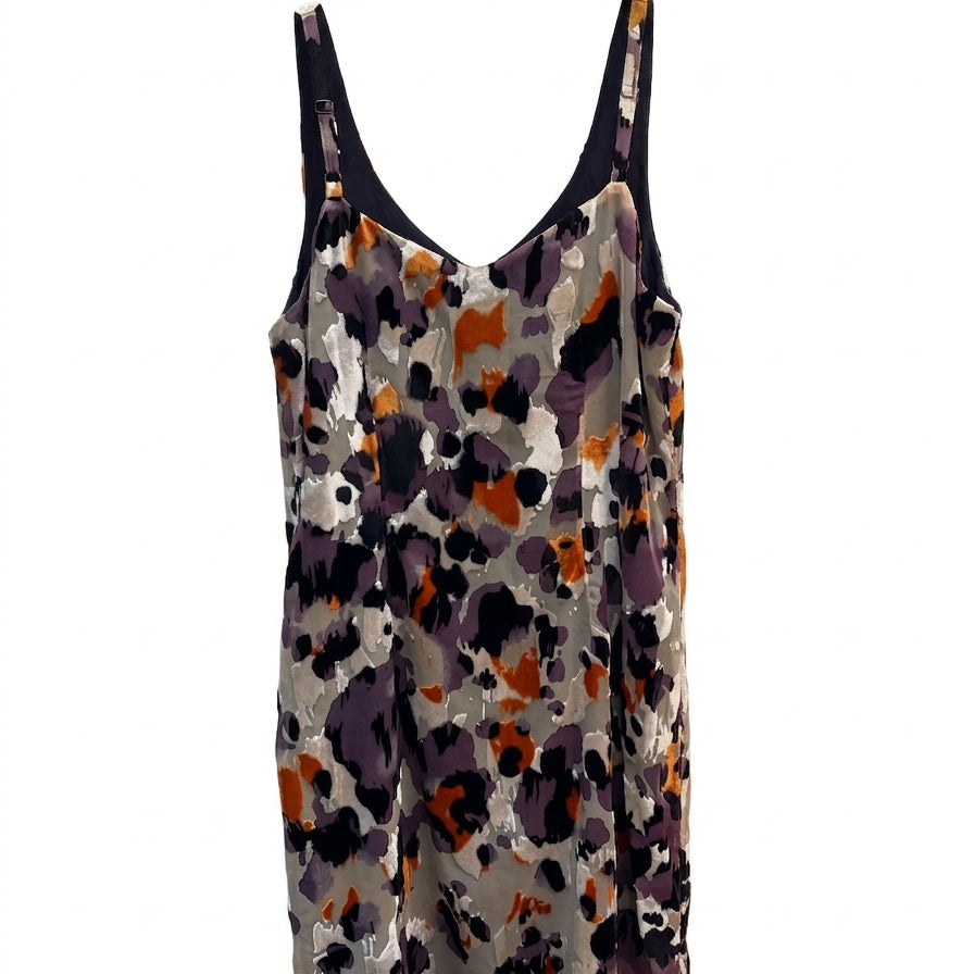 CAbi · #3514 Radiant Burnout Velvet Tank Dress · Medium · Cream Multi Burnout