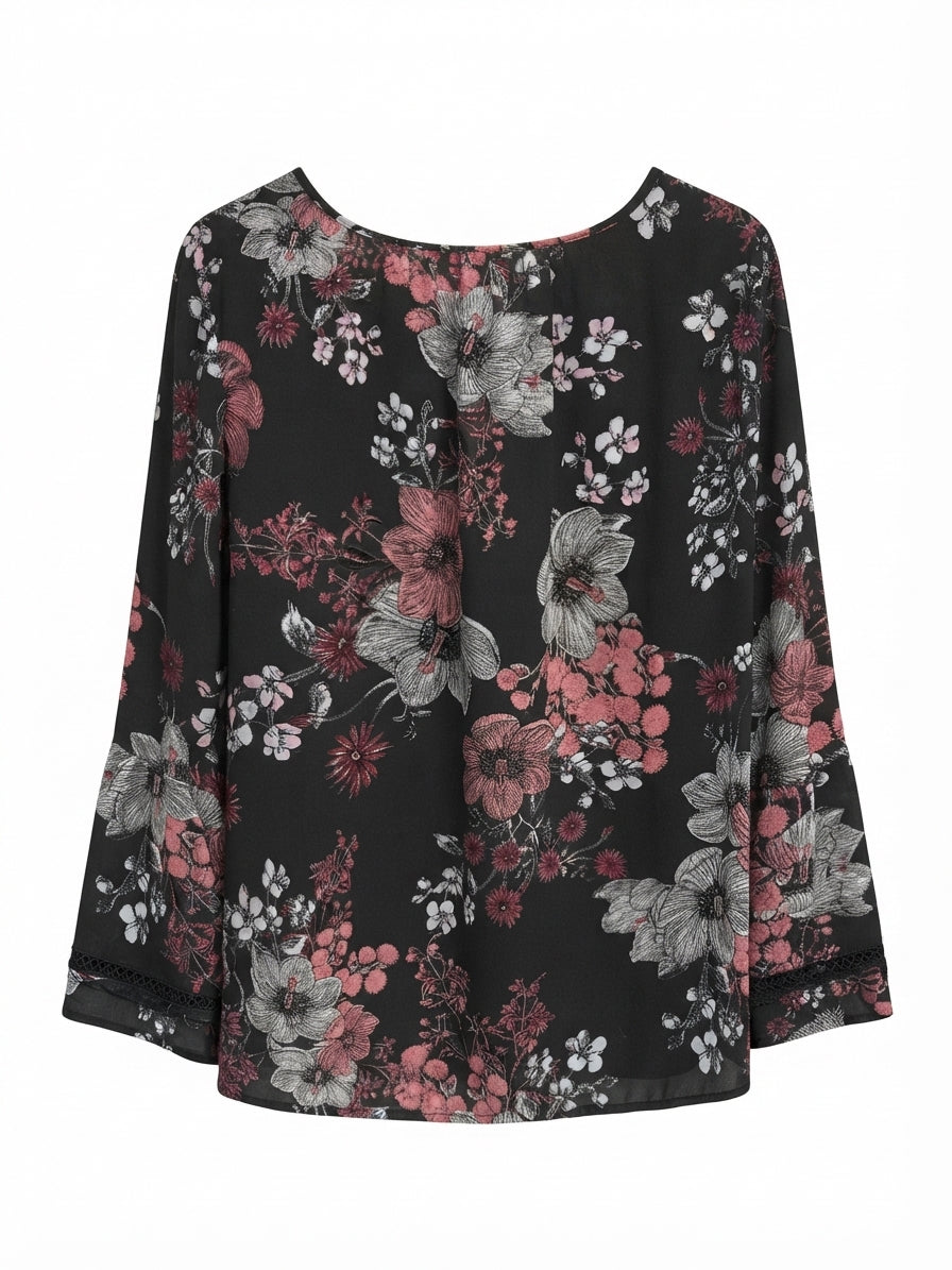 Style&Co · Bell Sleeve Top · 2X · GrayFloral