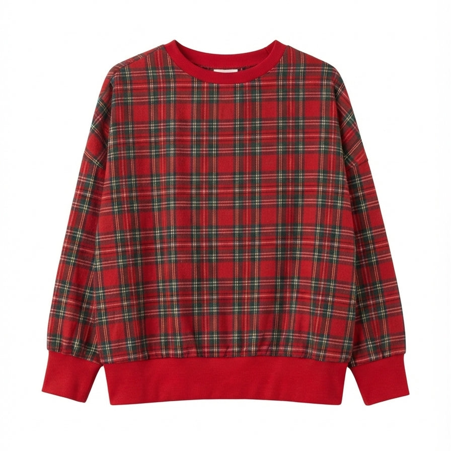 The Clothes Rack · MERRY plaid sweatshirt · 2X · RedMulti