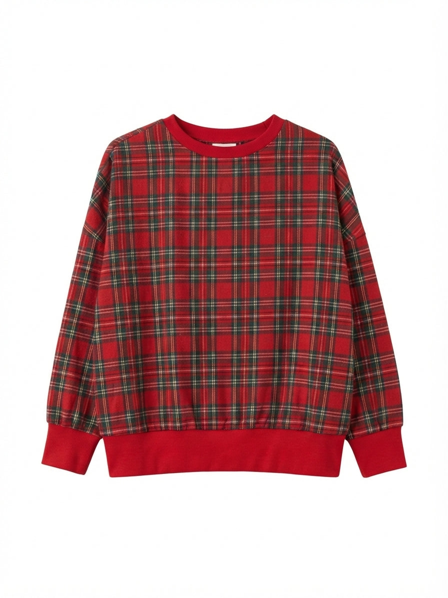 The Clothes Rack · MERRY plaid sweatshirt · 2X · RedMulti