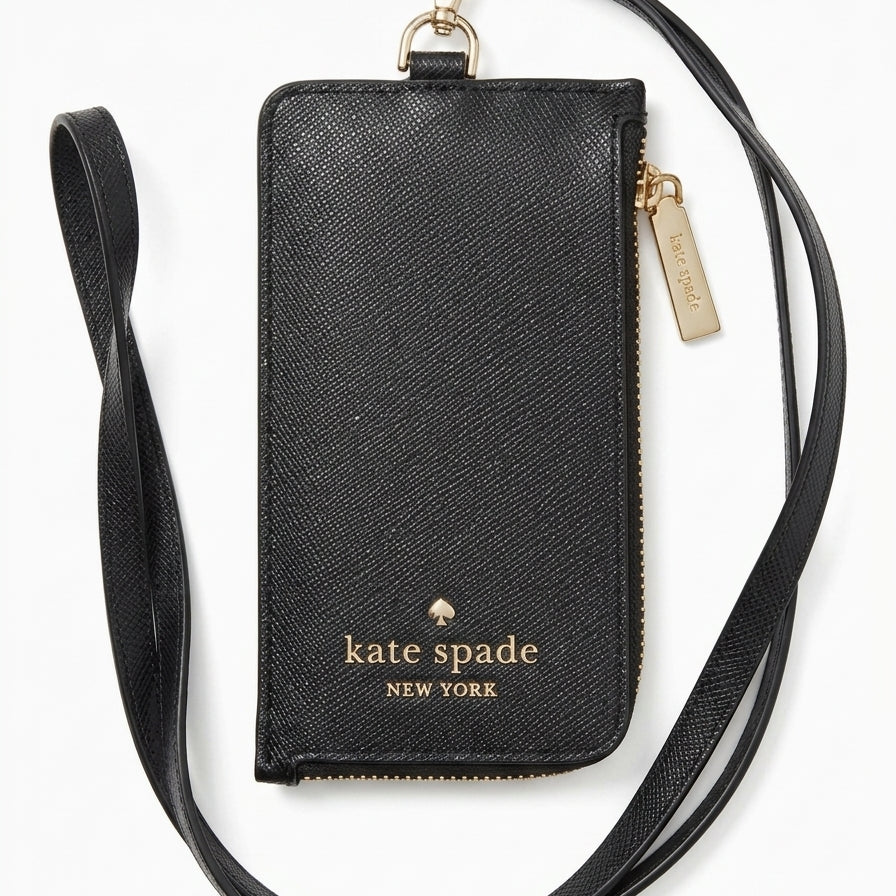Kate Spade New York · Serafino Leather Card Case Lanyard · Lanyard · Black