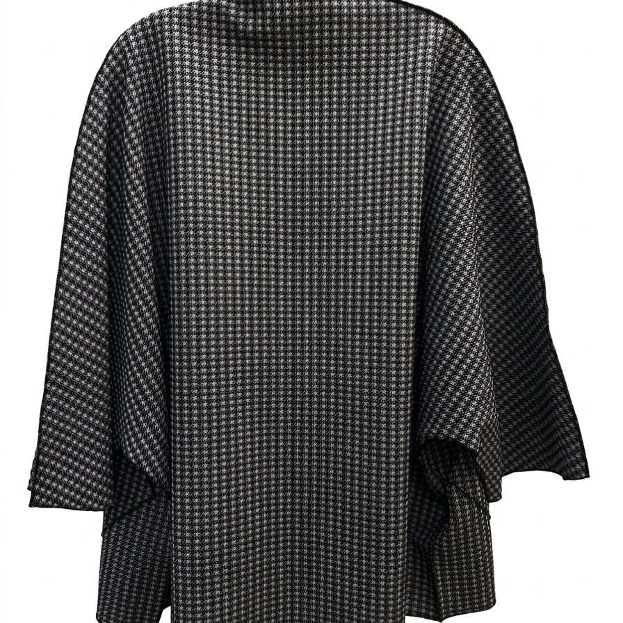 The Clothes Rack · Open Drape Cardigan · 1X/2X · Black and White Houndstooth