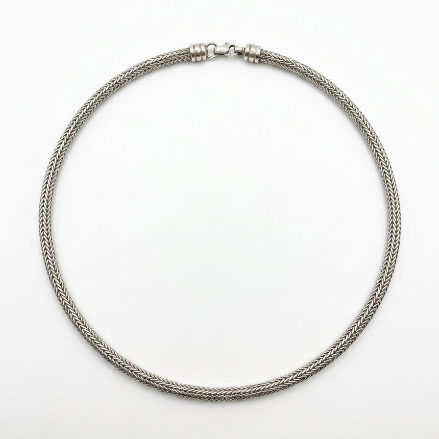 .925 Sterling Foxtail Choker Necklace · 29696 · 15 1/2 inches · Silver