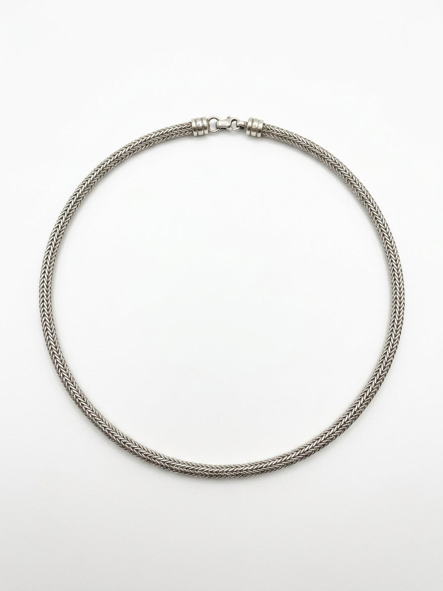.925 Sterling Foxtail Choker Necklace · 29696 · 15 1/2 inches · Silver