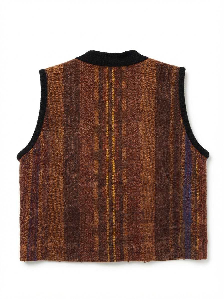 Larna Shaw · Button Up Vest · Medium · Brown/Black