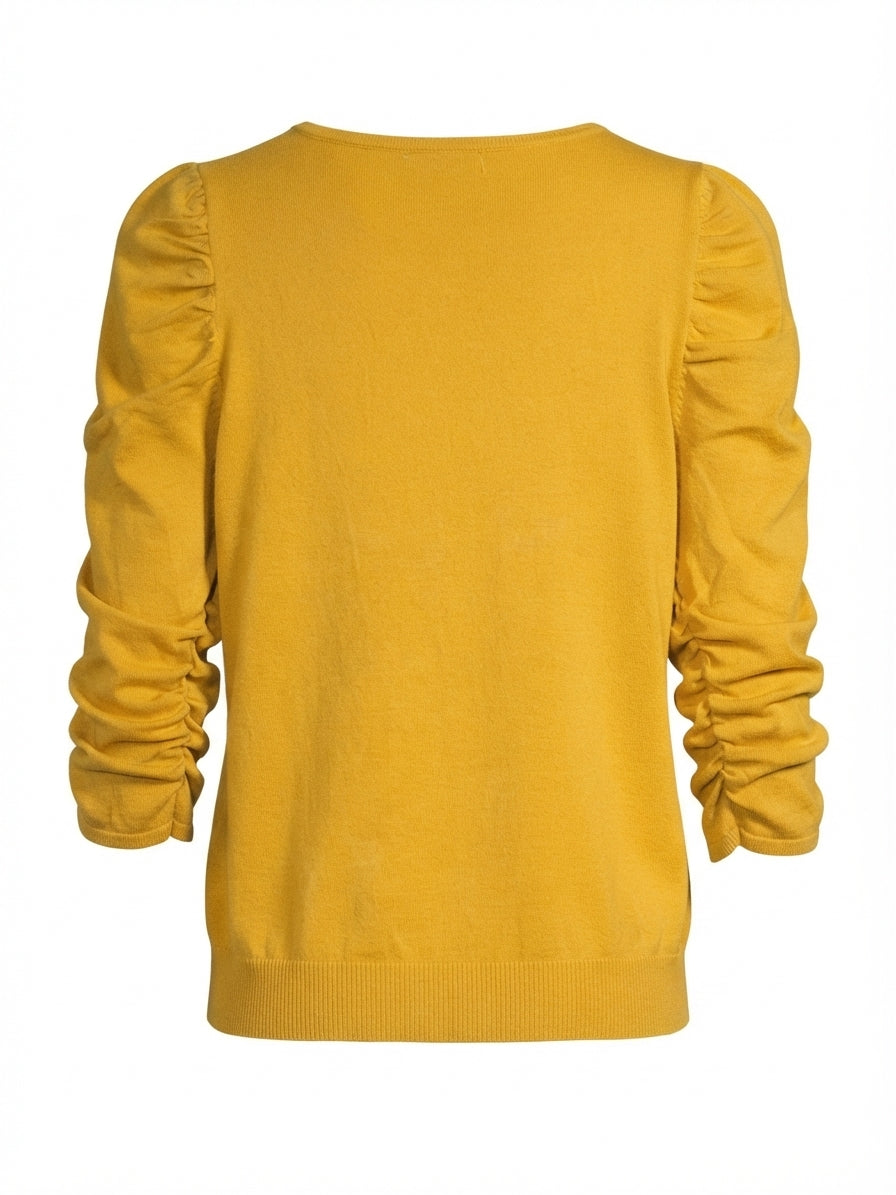 INC · Ruched Sleeves · Large · Mustard