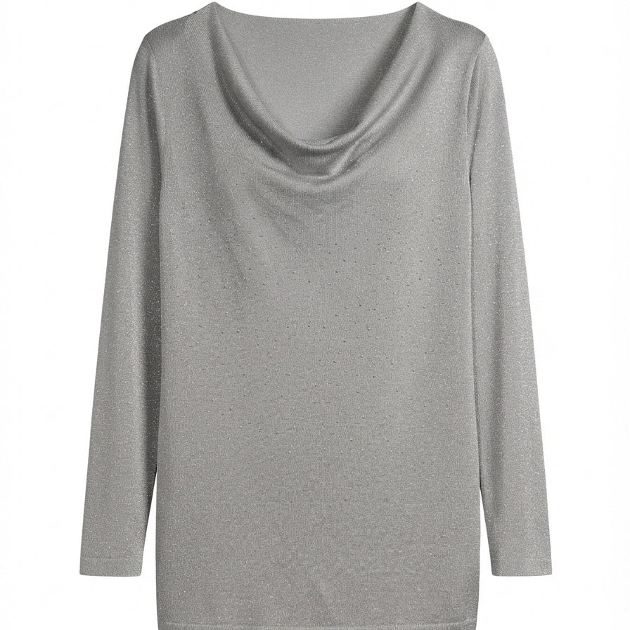 Premise · Cowl Drape Top · 1X · Silver