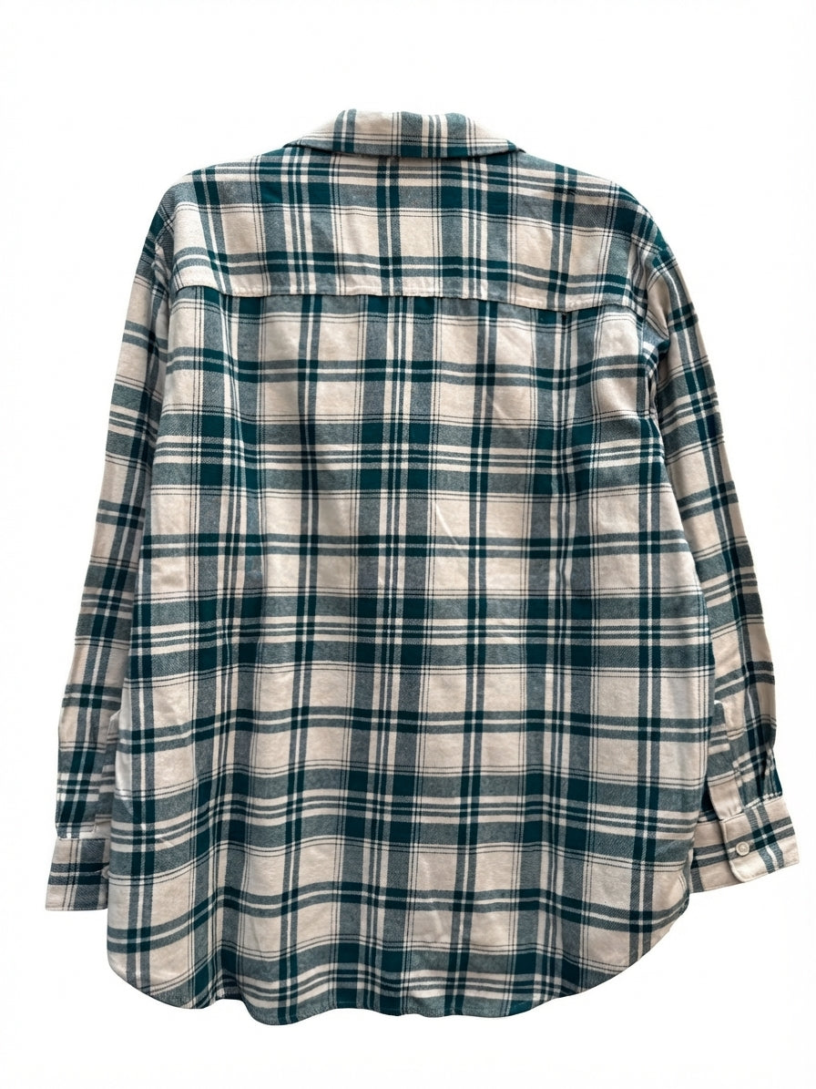 Old Navy · CreamGrn Flannel · Large · CreamGrn