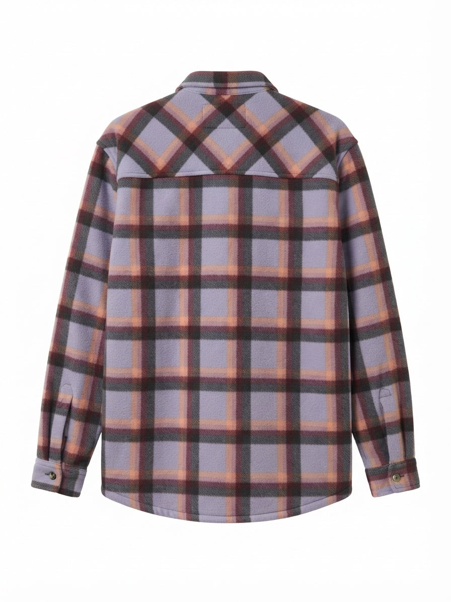 Sage · SA 33 SAGE Shacket LilacMulti Fleece Lined Plaid · Large · LilacMulti Plaid