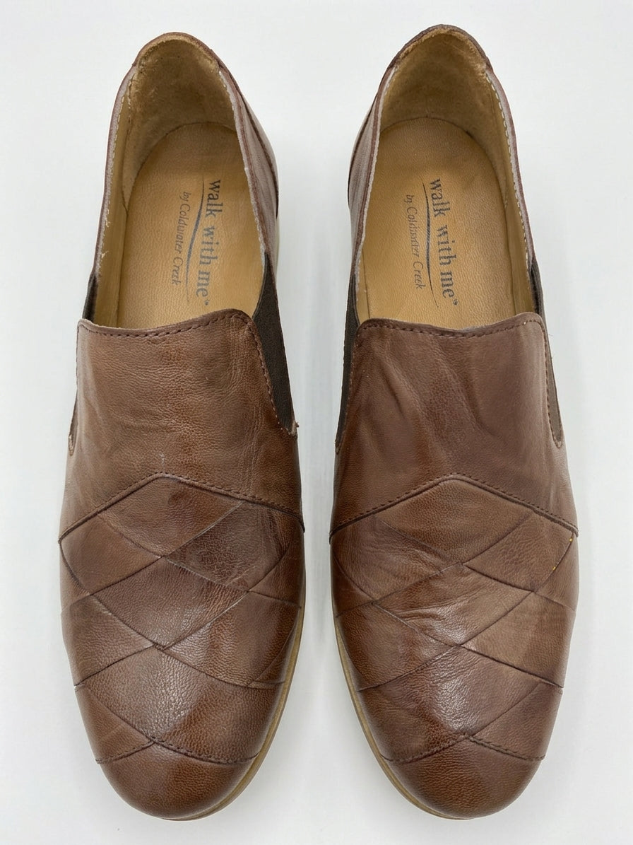 Coldwater Creek · Toubkal Leather Flats · 9.5 · Brown