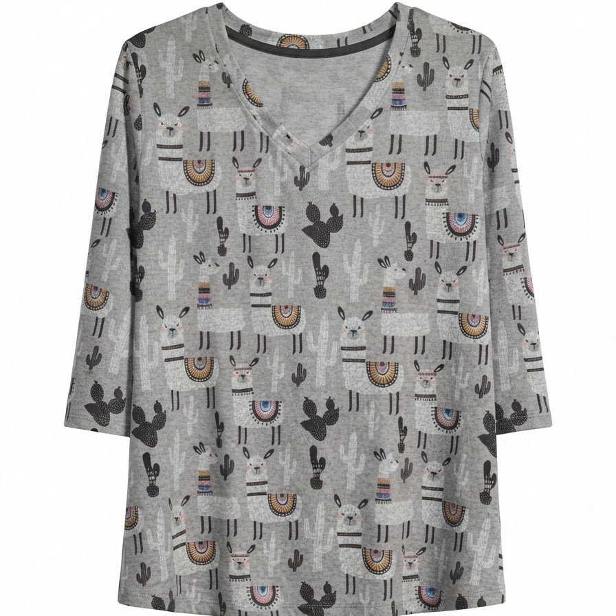 Shana · Llama + Cactus Design · 1X · GrayMulti