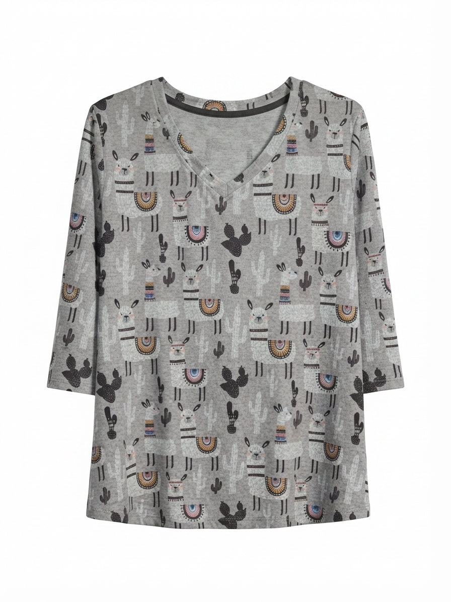 Shana · Llama + Cactus Design · 1X · GrayMulti