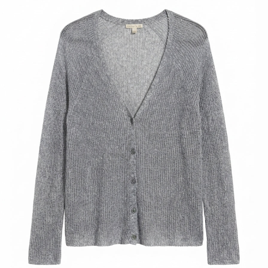 Eileen Fisher · Loose Knit Cardigan · Medium · Gray